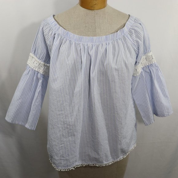 Joe's Collection Striped Off Shoulder Top Size S - Picture 1 of 4
